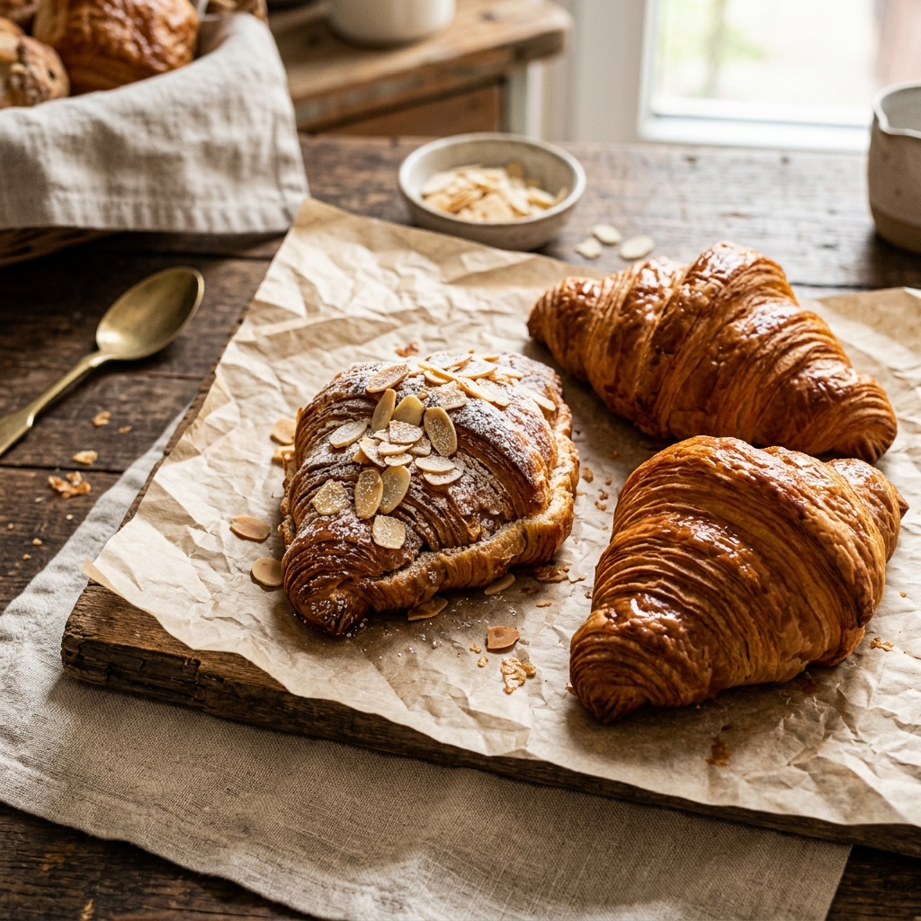 Flaky butter croissants